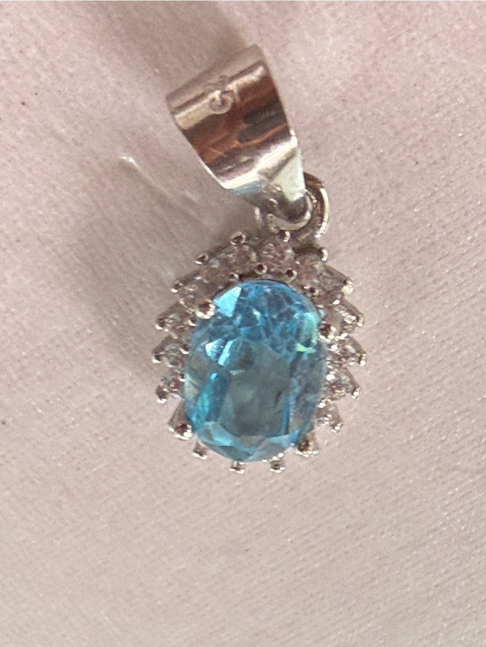✨NEW✨Handmade Sterling Silver, Blue Topaz w Diamond Halo